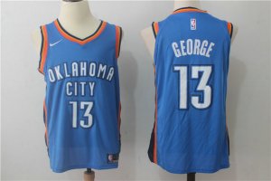 NBA 13 Paul Grorge OKC 2017-18 Season Maillot bleu